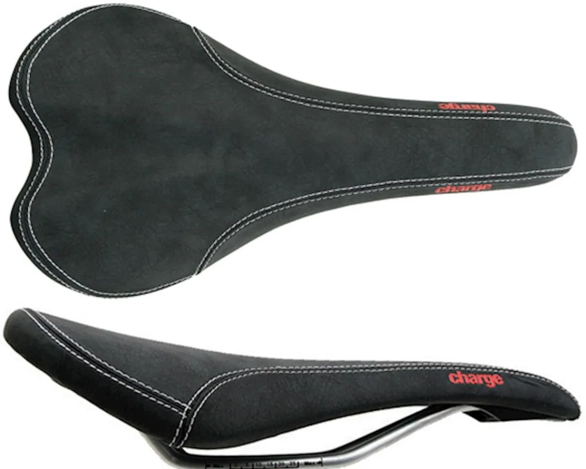 Charge Bikes Saddles & Seats|Spoon Saddle (Black/Red) (Chromoly Rails) (140mm)