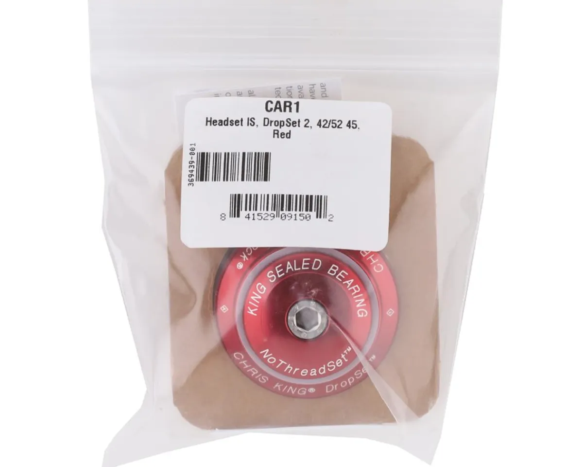 Chris King Headsets & Spacers|DropSet 2 Headset (Red) (1-1/8" to 1-1/2") (45°) (IS42/28.6) (IS52/40)