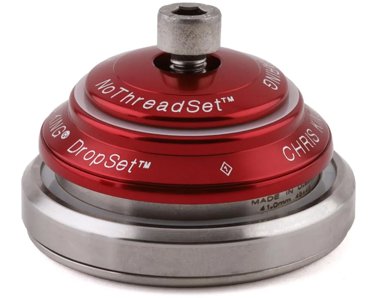 Chris King Headsets & Spacers|DropSet 3 Headset (Red) (1-1/8" to 1-1/2") (36°) (IS41/28.6) (IS52/40)