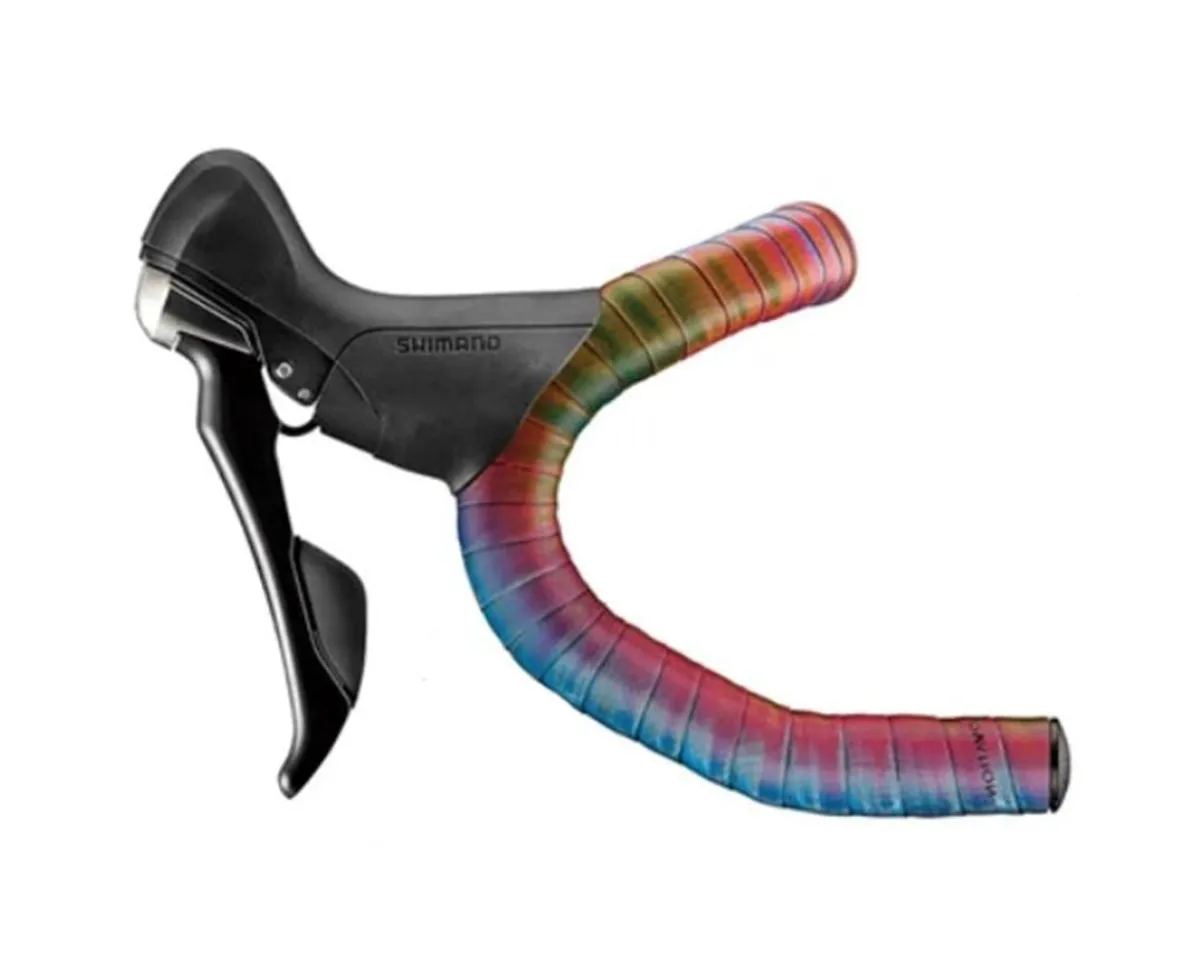 Ciclovation Grips & Handlebar Tape|Premium Leather Touch Handlebar Tape (Halo Touch Rainbow)