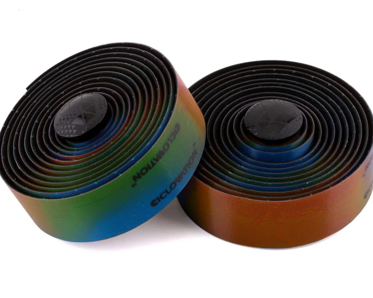 Ciclovation Grips & Handlebar Tape|Premium Leather Touch Handlebar Tape (Halo Touch Rainbow)