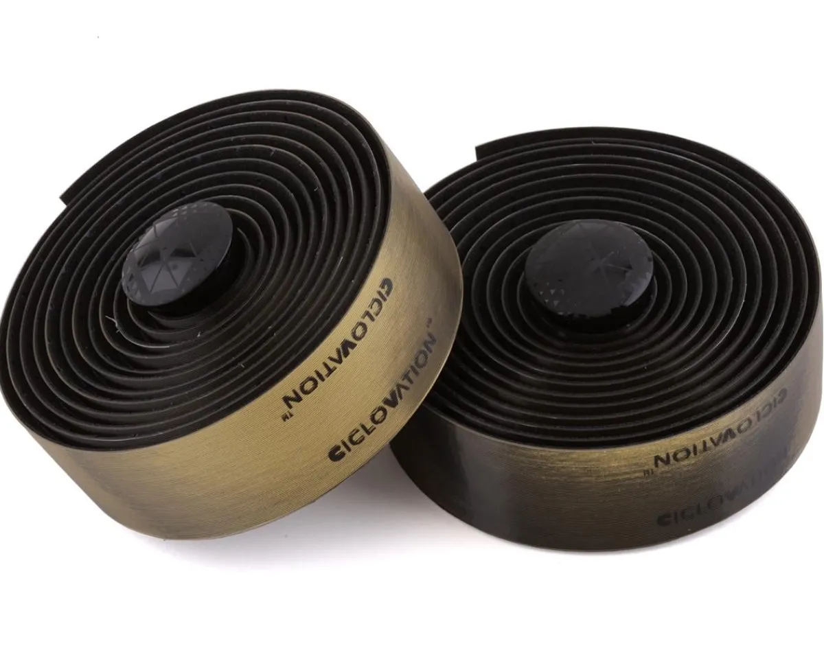 Ciclovation Grips & Handlebar Tape|Premium Leather Touch Handlebar Tape (Halo Touch Gold Mine)
