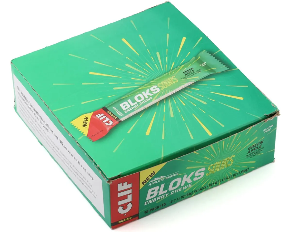 Clif Bar Nutrition & Skin Care|Shot Bloks Energy Chews (Sour Green Apple) (18 | 2.1oz Packets)
