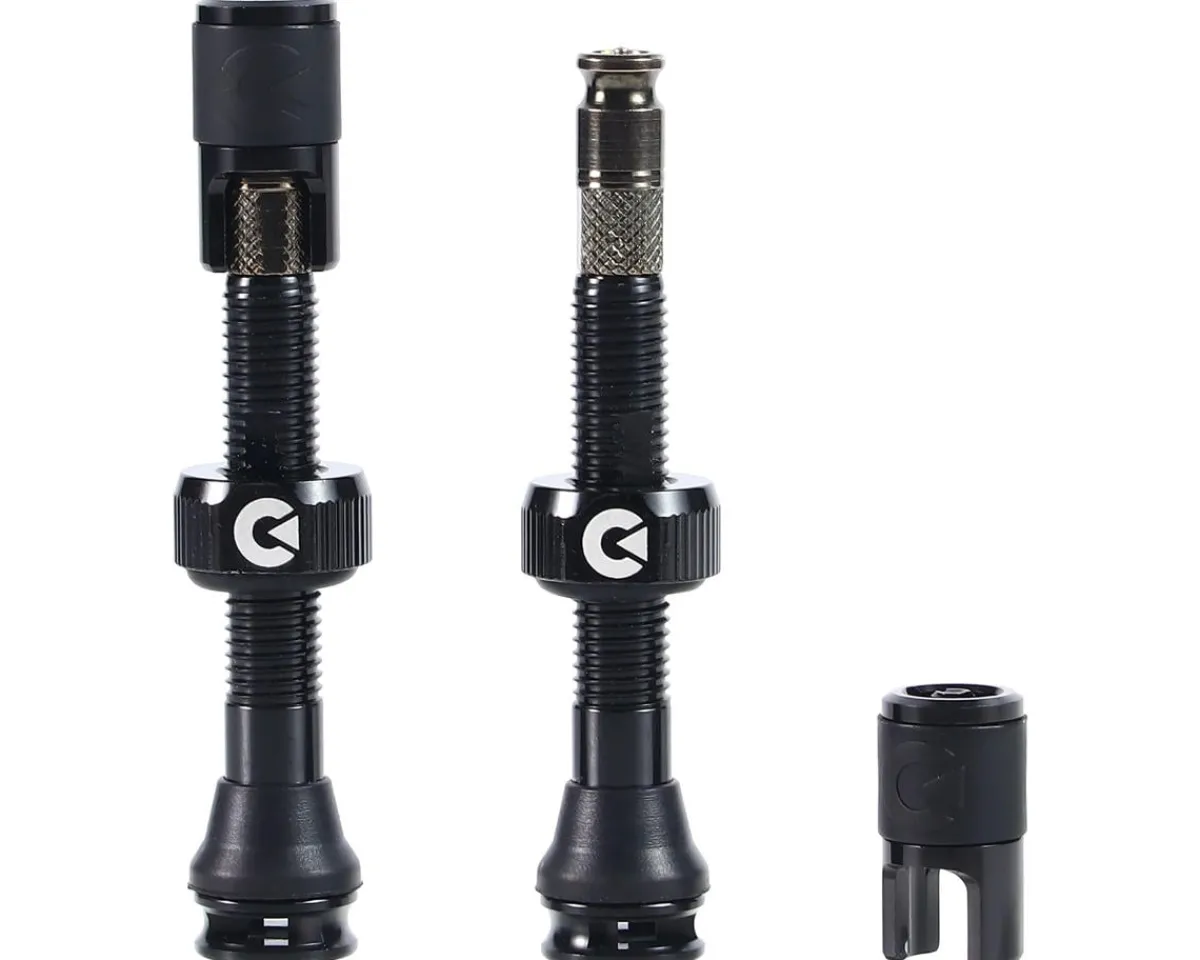 Clik Tubeless Tire Tools|Tubeless Accessories|Tubeless Valve Set (Black) (Pair) (40mm)
