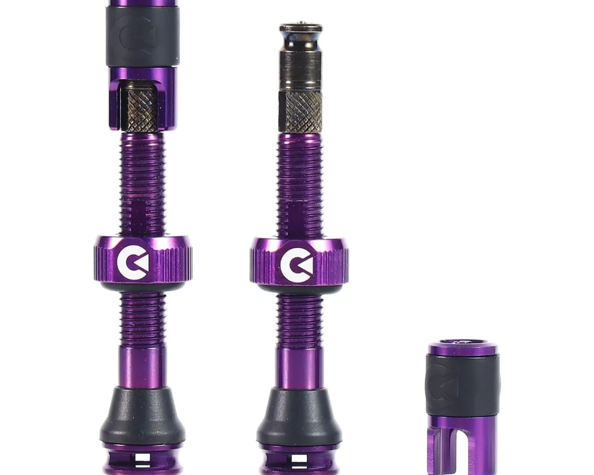 Clik Tubeless Tire Tools|Tubeless Accessories|Tubeless Valve Set (Cosmic Purple) (Pair) (40mm)