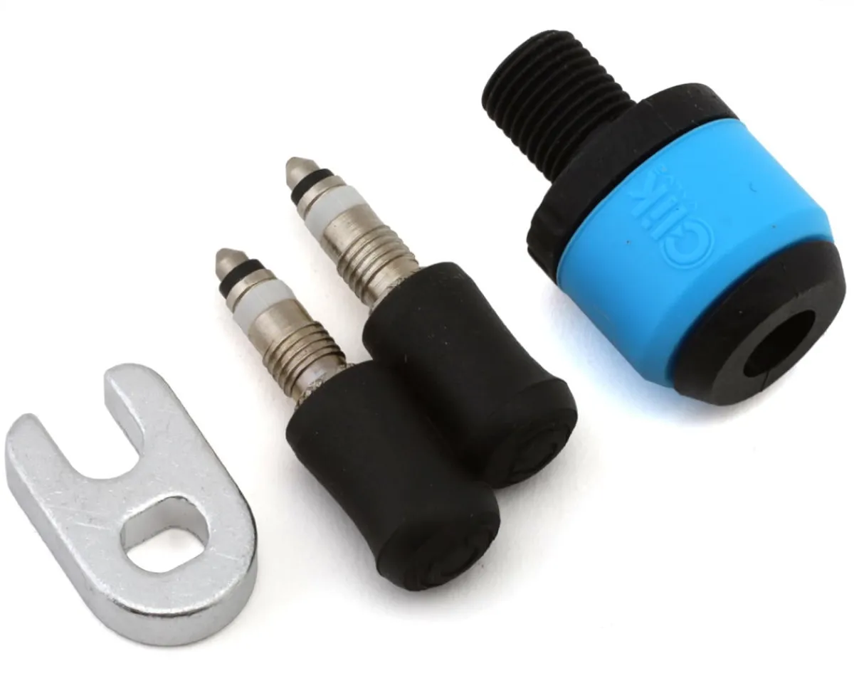 Clik Tubeless Tire Tools|Tubeless Accessories|Valve Core & Pump Head Adapter Starter Set (Silver) (Presta)