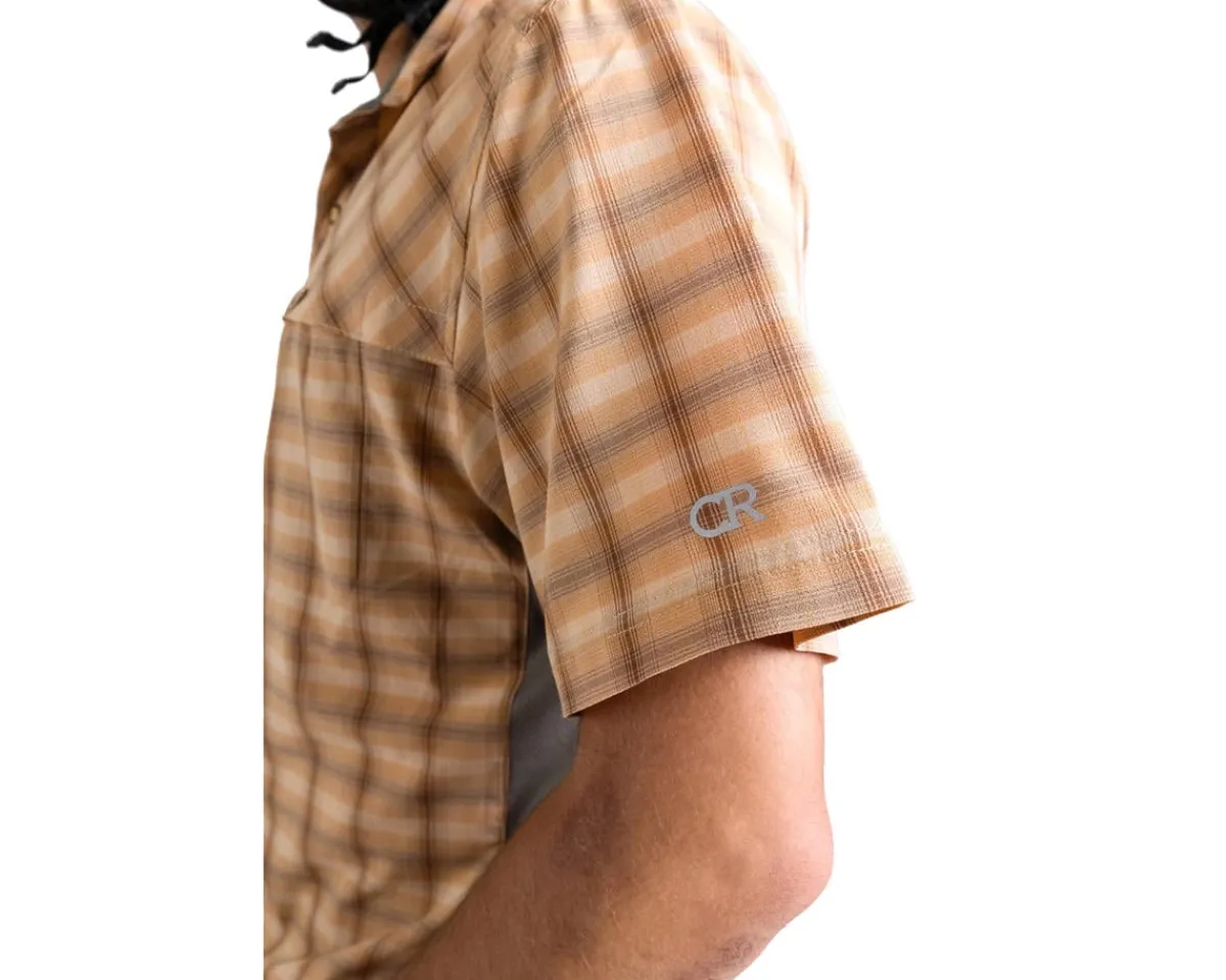 Club Ride Apparel Casual Clothing|Jerseys|Quest Super Stretch Plaid Short Sleeve Shirt (Desert Sunset) (S)