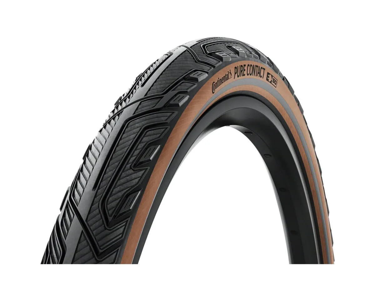 Continental E-Bike Parts|Tires|Pure Contact Tire (Black/Coffee/Reflex) (Folding) (700c) (40mm) (Vectran/PolyX Breaker)