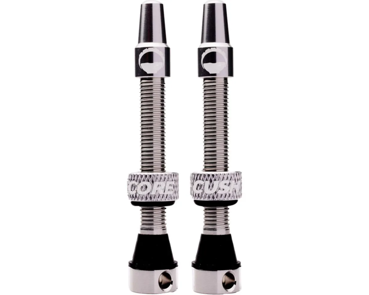 CushCore Tubeless Tire Tools|Tubeless Accessories|Air Valve Set (Silver) (44mm)