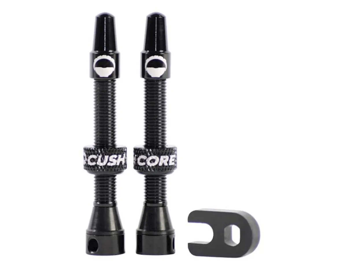 CushCore Tubeless Tire Tools|Tubeless Accessories|Air Valve Tubeless Valve Set (Black) (44mm)