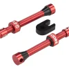 CushCore Tubeless Tire Tools|Tubeless Accessories|Air Valve Tubeless Valve Set (Red) (55mm)