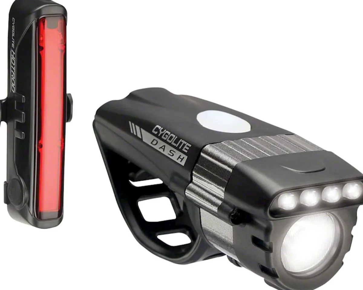 Cygolite Bike Lights|Dash Pro 600/Hotrod 50 Headlight & Tail Light Set (Black) (600/50 Lumens)