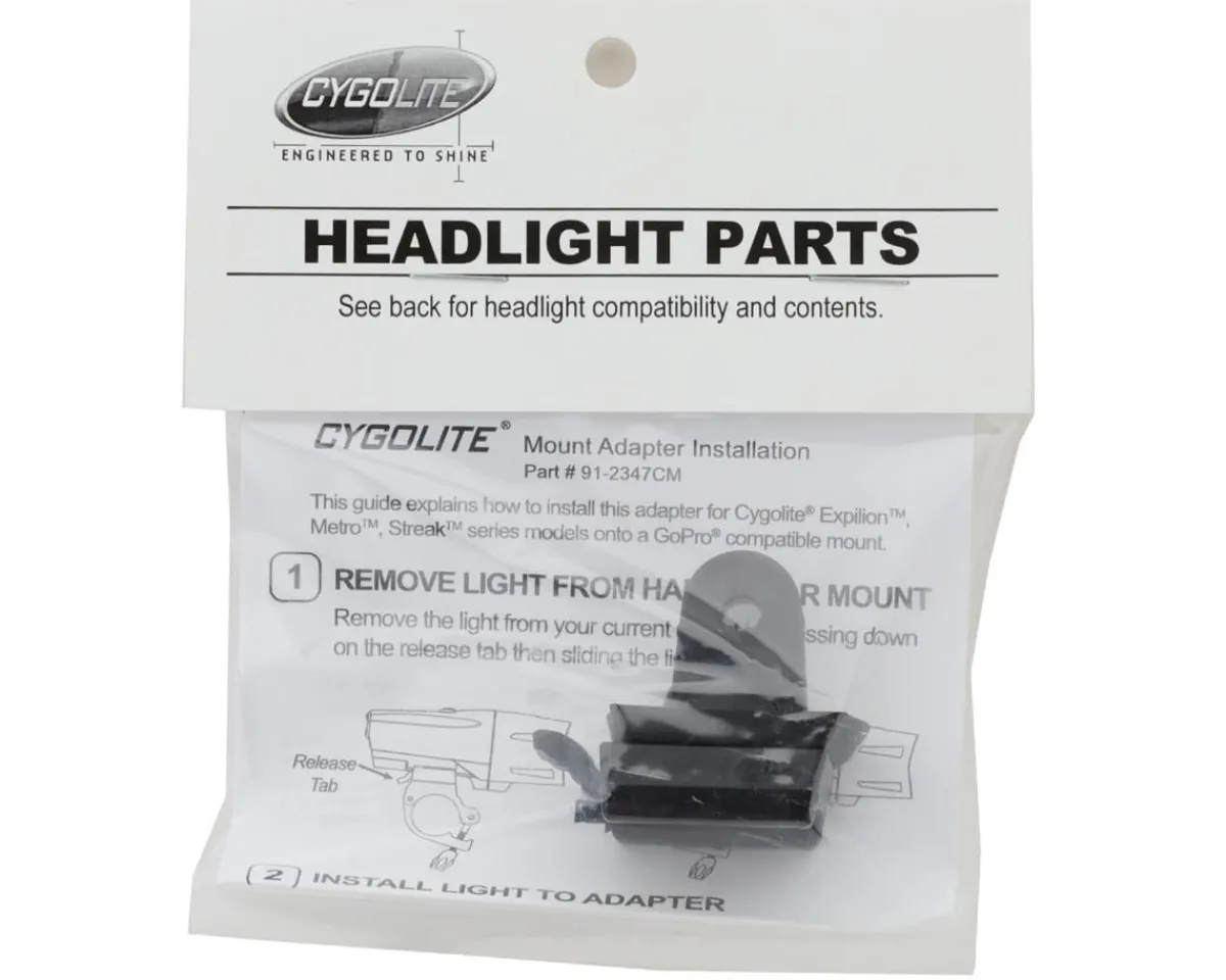 Cygolite Mounts & Handlebar Accessories|Bike Lights|GoPro-Style Adapter Mount (Black) (For Headlights)