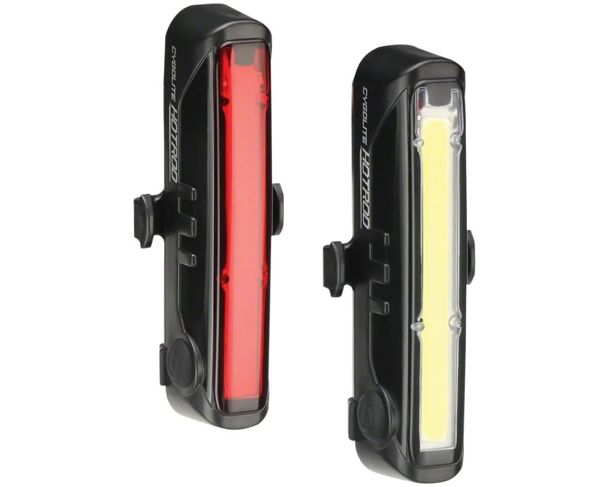 Cygolite Bike Lights|Hotrod 110/50 Headlight & Tail Light Set (Black) (110/50 Lumens)