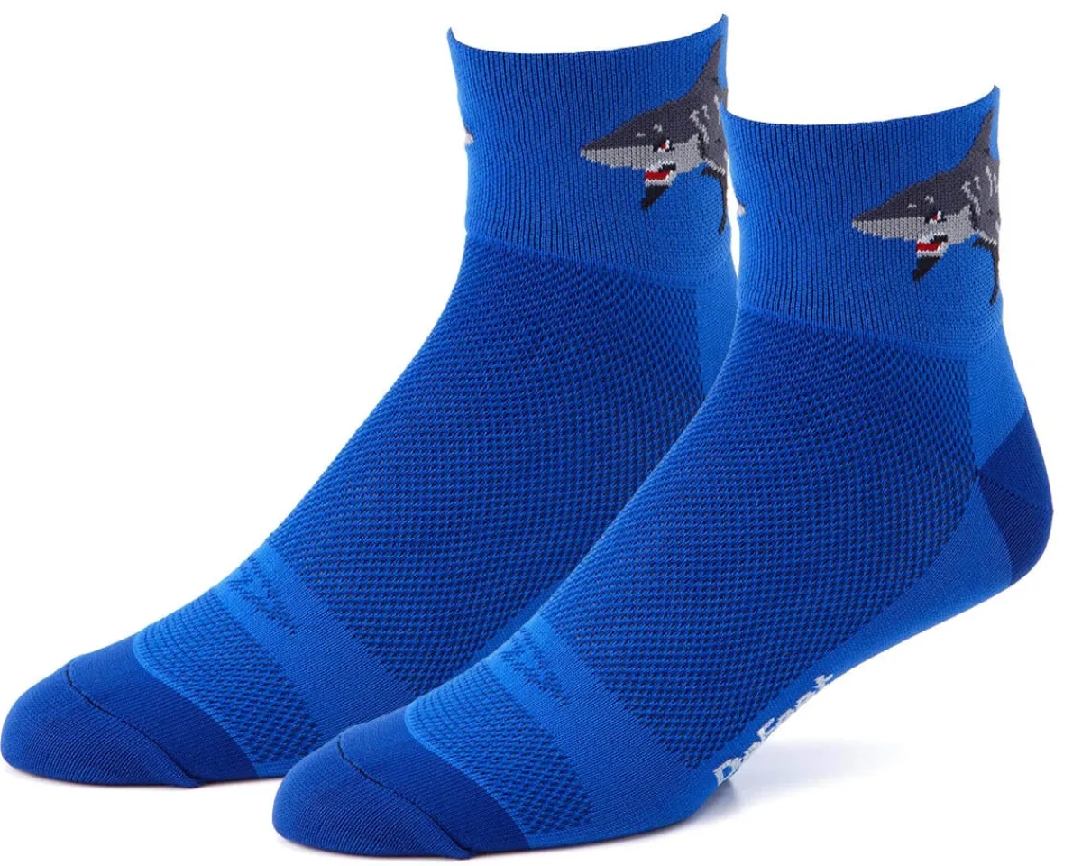 DeFeet Clothing Accessories|Shoes, Socks, & Footwear|Aireator 3" Sock (Shark Attack!) (L)
