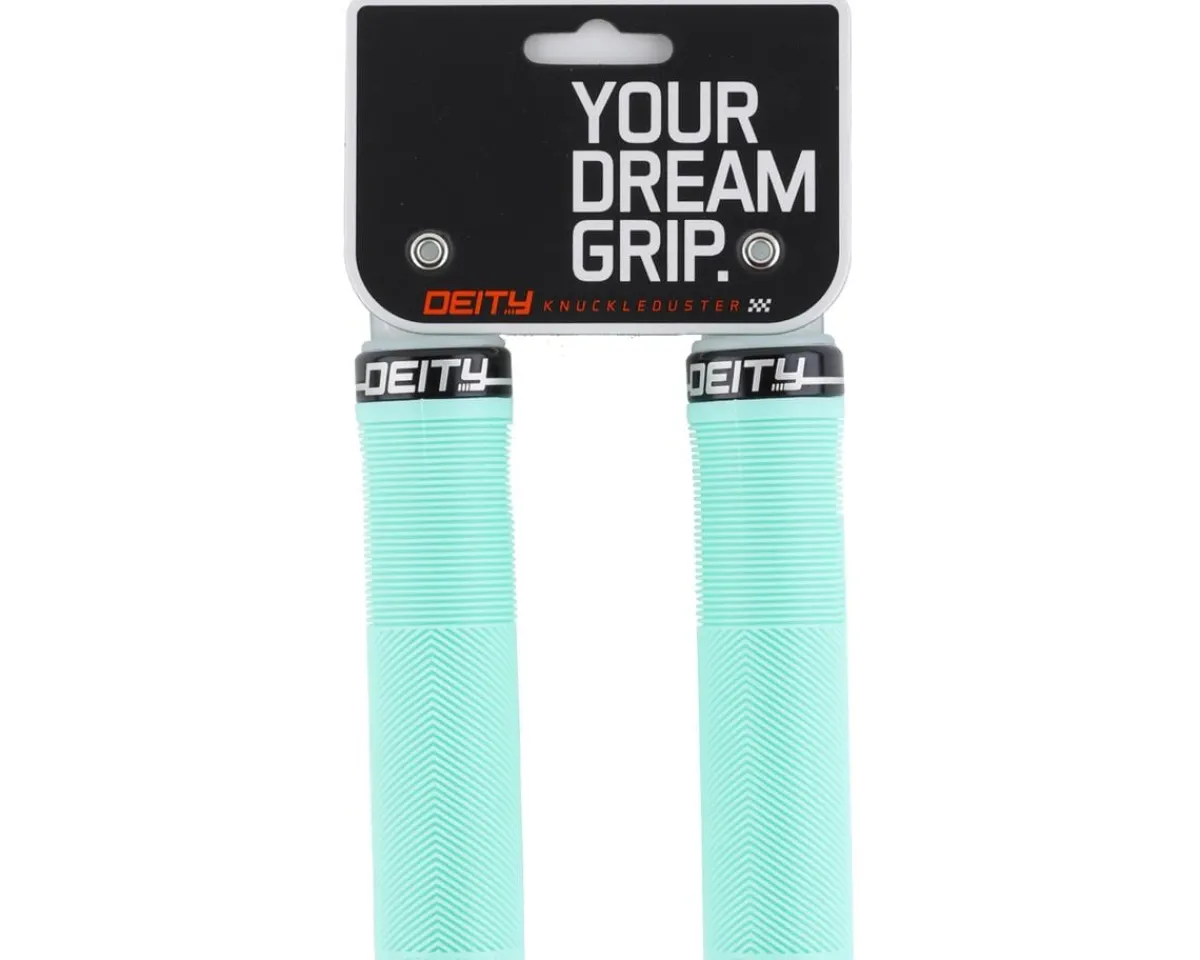 Deity Grips & Handlebar Tape|Knuckleduster Lock-On Grips (Mint) (132mm)