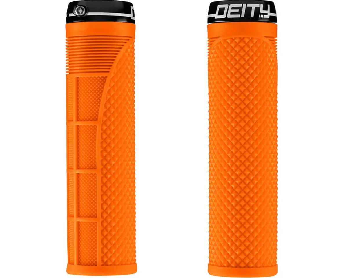 Deity Grips & Handlebar Tape|Megattack Lock-On Grips (Orange) (140mm)