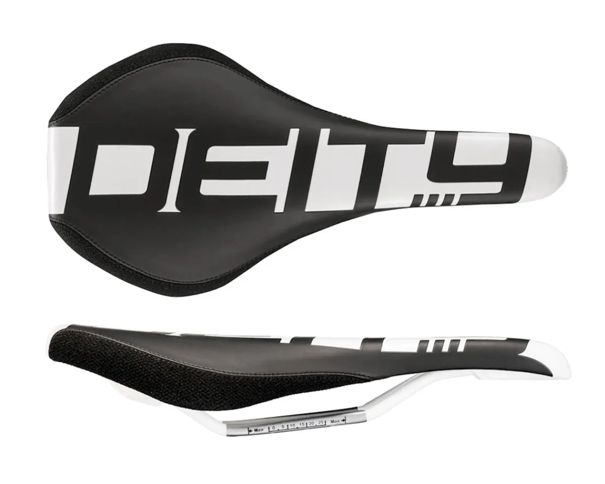Deity Saddles & Seats|Speedtrap Mountain Bike Saddle (White) (Chromoly Rails) (140mm)
