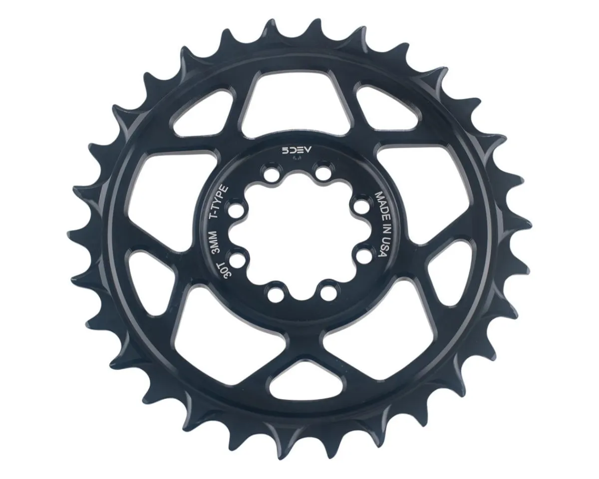 5Dev Chainrings & Accessories|T-Type 8-Bolt Chainring (Clear) (3mm Offset) (30T)