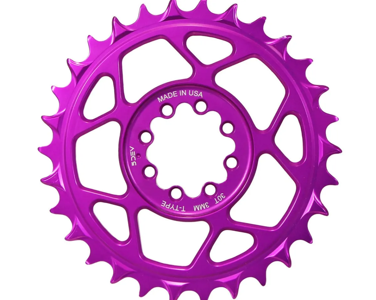 5Dev Chainrings & Accessories|T-Type 8-Bolt Chainring (Purple) (3mm Offset) (30T)