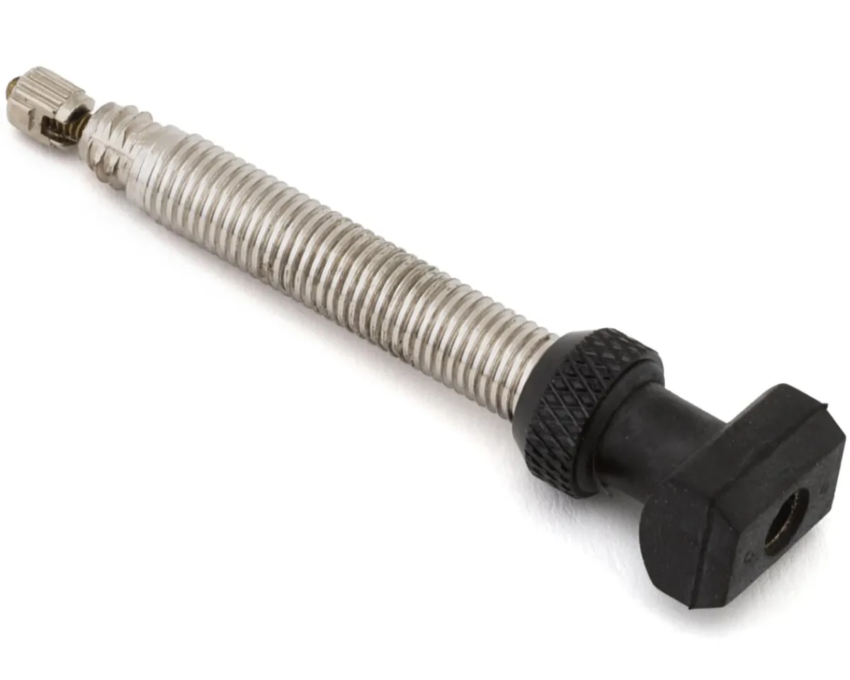 DT Swiss Tubeless Tire Tools|Tubeless Accessories|Brass Tubeless Valves (Black) (Single) (Road Narrow Base) (40mm)