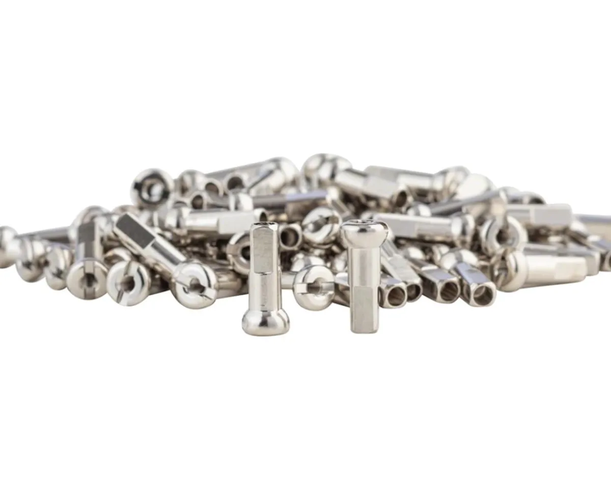DT Swiss Wheels & Parts|Pro Head Brass Spoke Nipples (Silver) (2.34 x 14mm) (Box of 100)