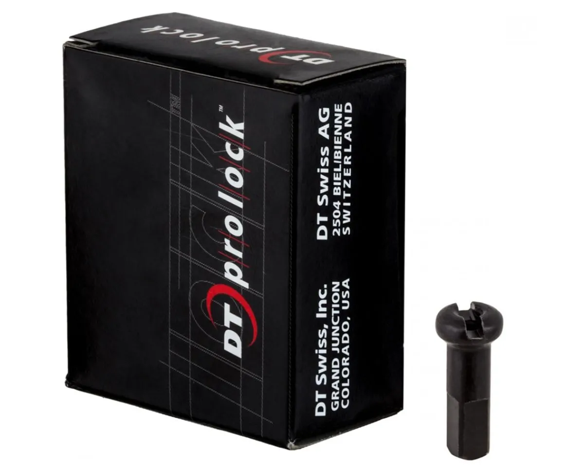 DT Swiss Wheels & Parts|ProLock Brass Nipples (Black) (2.0 x 14mm) (Box of 100)