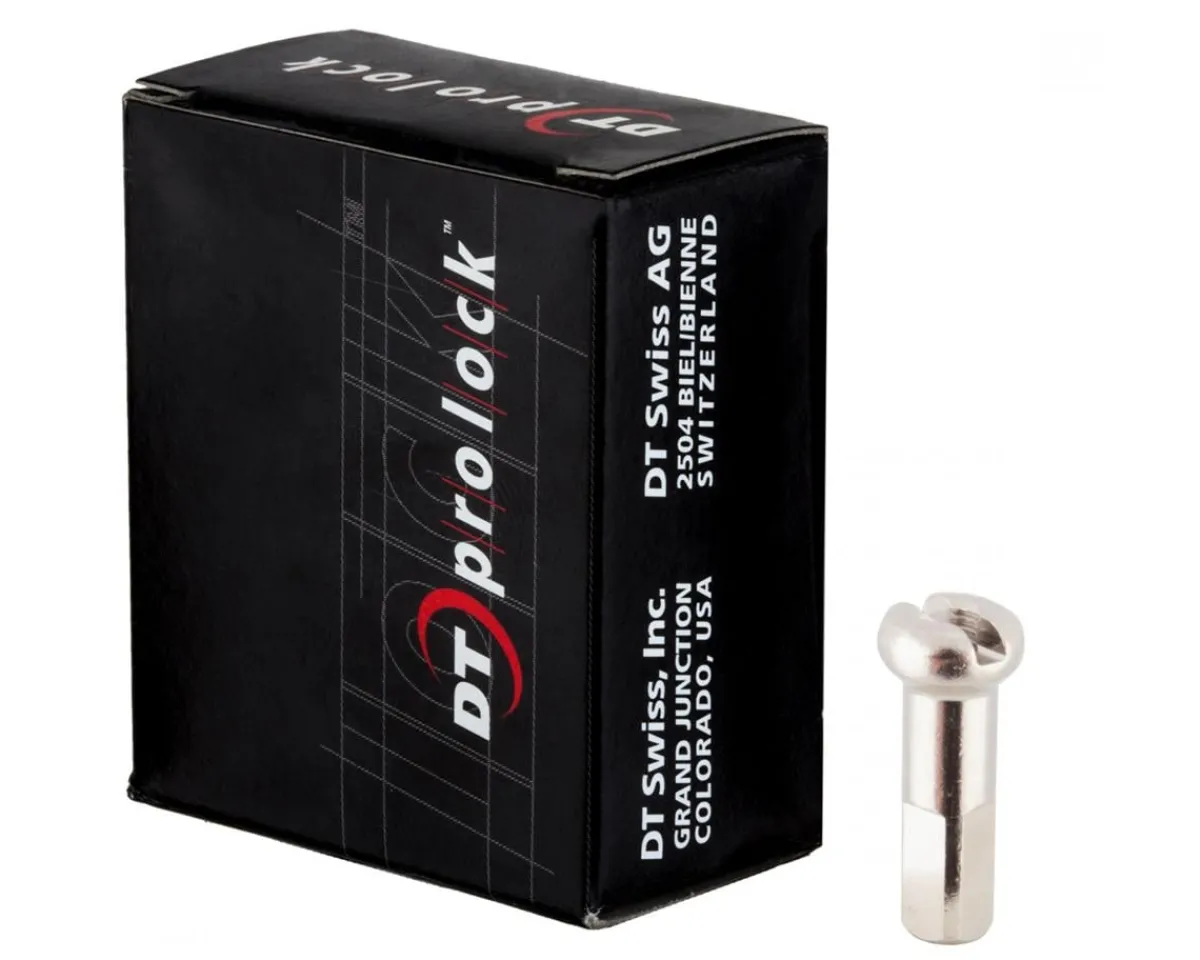 DT Swiss Wheels & Parts|ProLock Brass Nipples (Silver) (2.0 x 14mm) (Box of 100)
