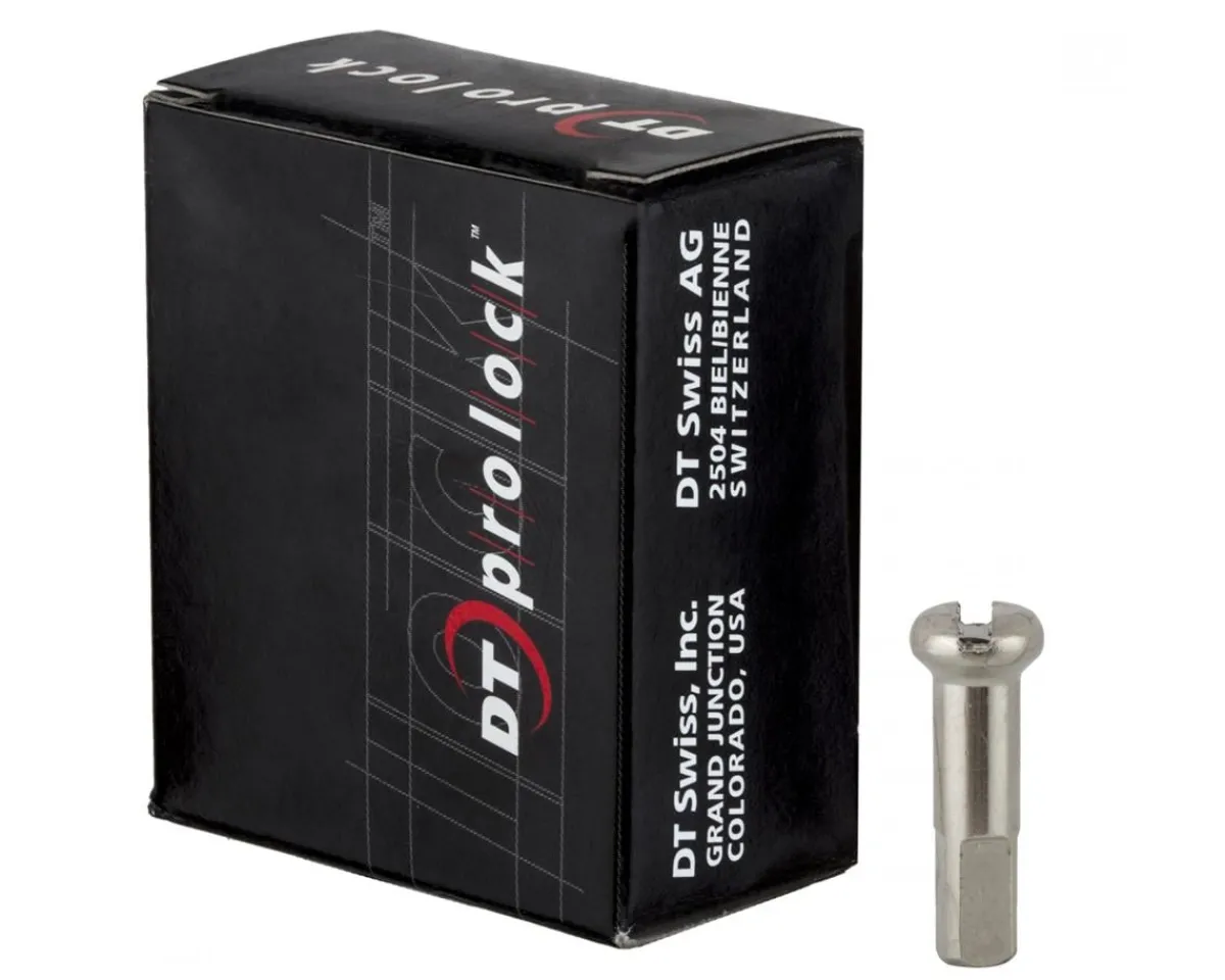 DT Swiss Wheels & Parts|ProLock Brass Nipples (Silver) (2.0 x 16mm) (Box of 100)