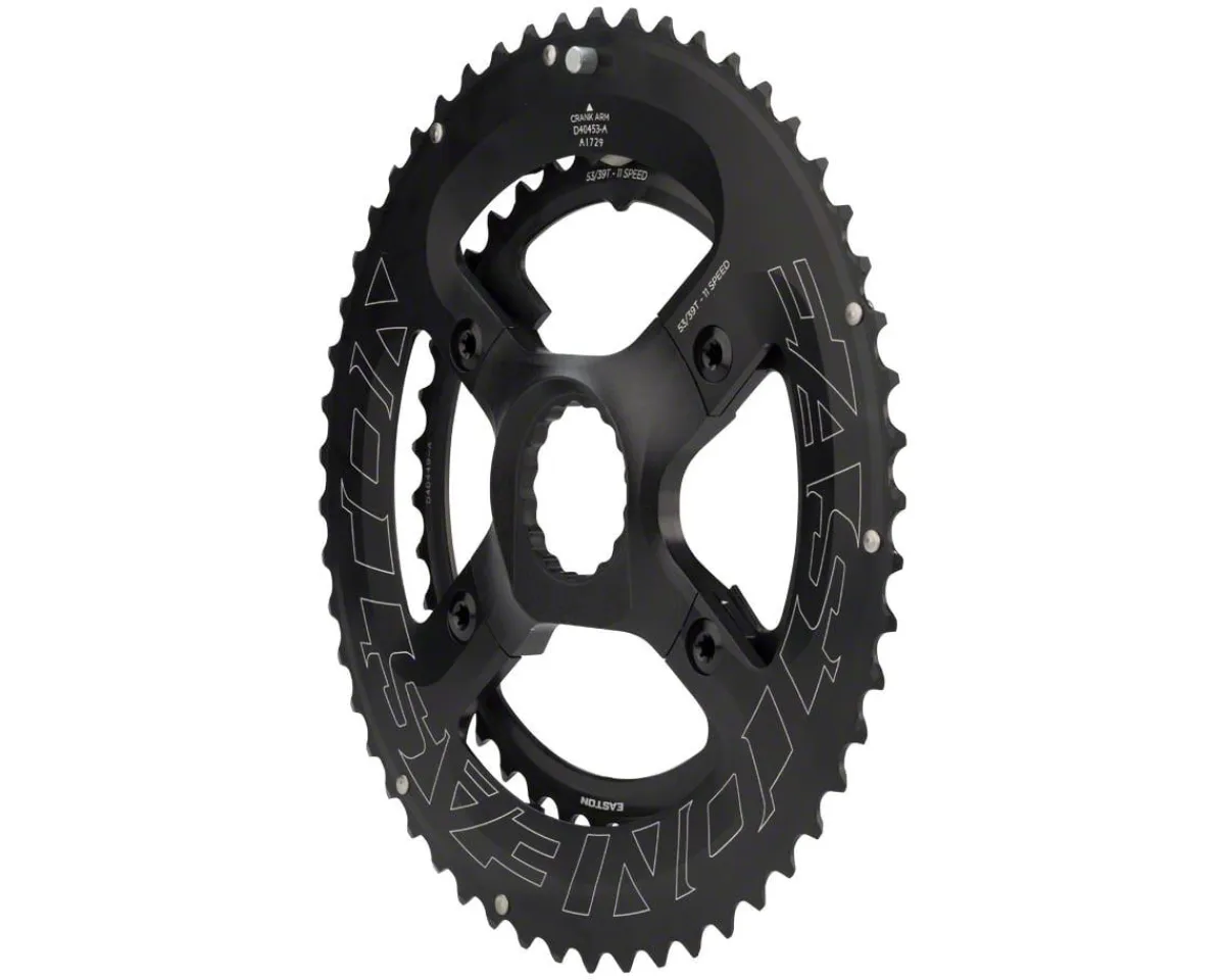 Easton Chainrings & Accessories|Spider & Ring Assembly for EC90 SL Crank (Black) (2 x 11 Speed) (Cinch) (Inner & Outer) (53/39T)