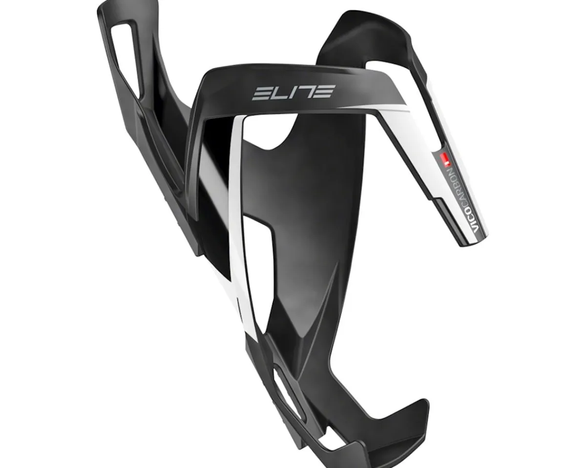 Elite Bottle Cages & Mounts|Vico Carbon Water Bottle Cage (Matte Black/White)