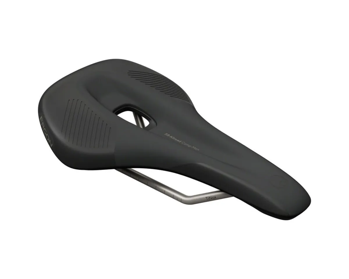 Ergon Saddles & Seats|Men's SR Allroad Comp Saddle (Black) (TiNox SL Rails) (S/M) (143mm)