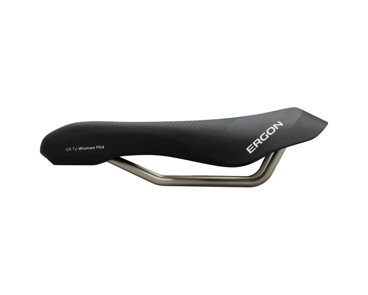 Ergon Saddles & Seats|SR Triathlon Women Mid Saddle (Black) (TiNox Rails) (130mm)