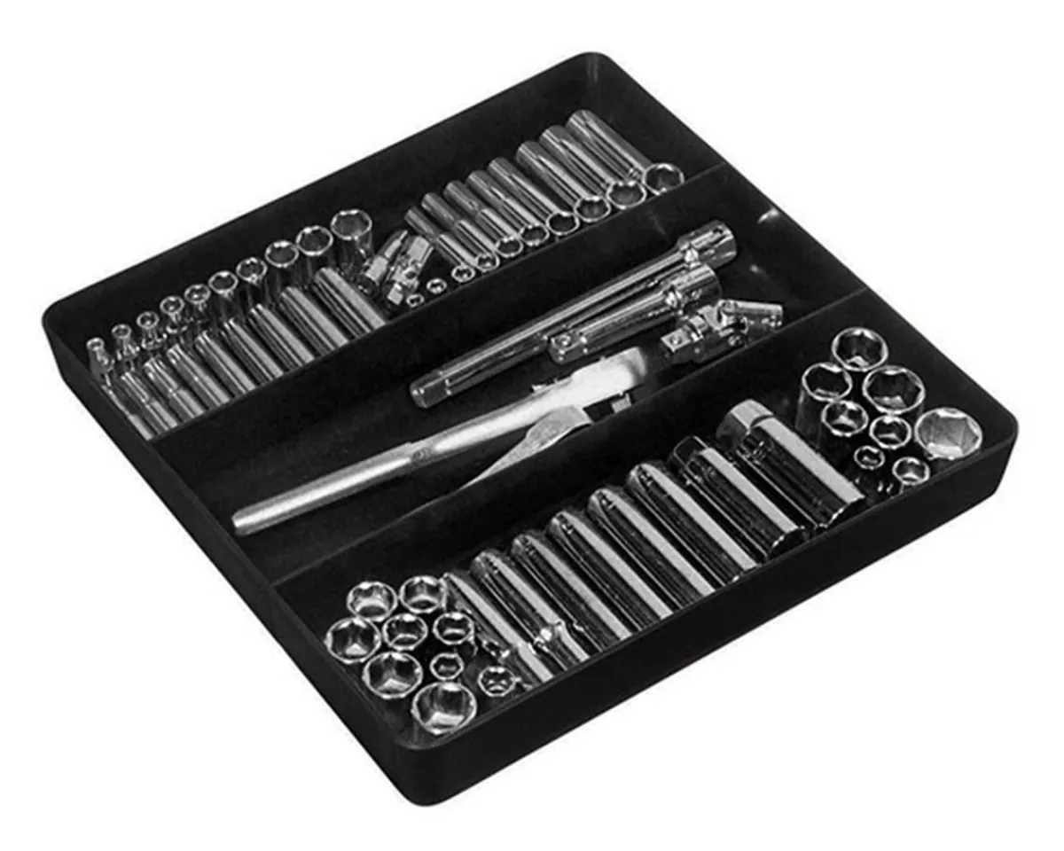 Ernst Manufacturing Tools|3 Compartment Organizer Tray (Black) (10.5x10.5")
