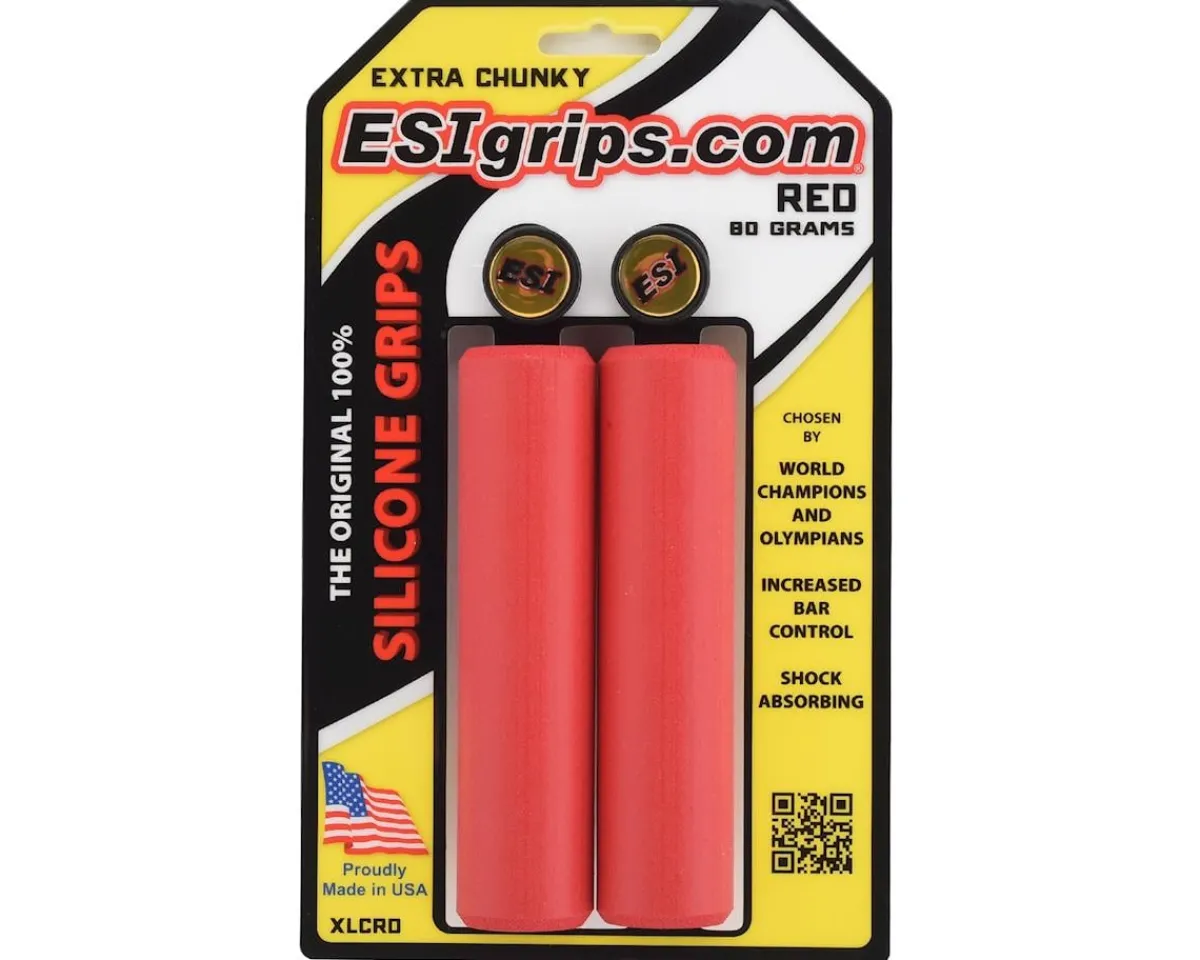 ESI Grips Grips & Handlebar Tape|Extra Chunky Silicone Grips (Red)