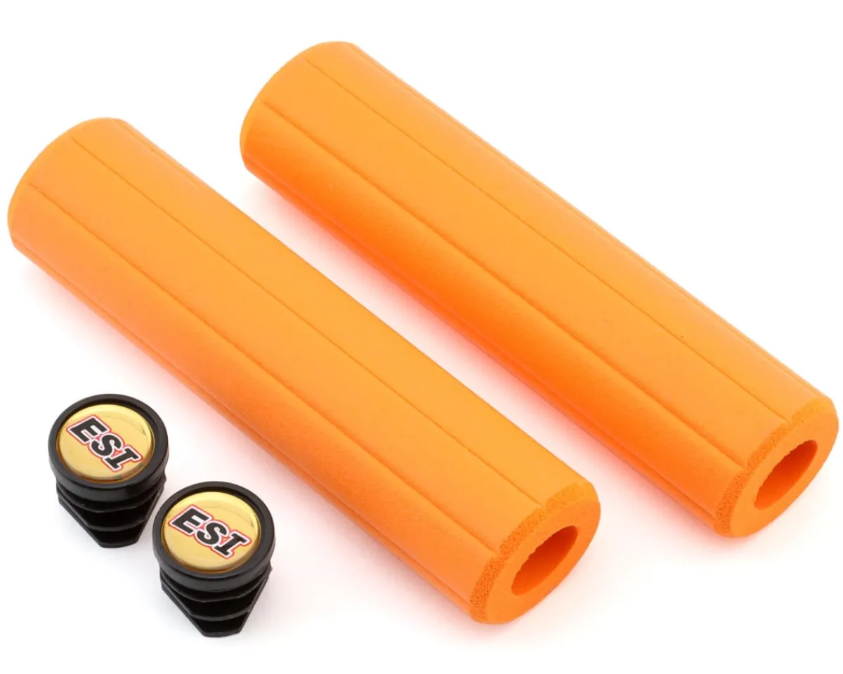 ESI Grips Grips & Handlebar Tape|MTB Ribbed Extra Chunky Silicone Grips (Orange)