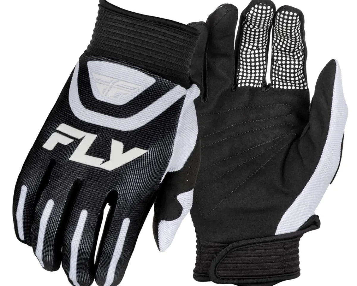 Fly Racing Clothing Accessories|Summer Essentials|F-16 Long Finger Gloves (Black/White) (S)