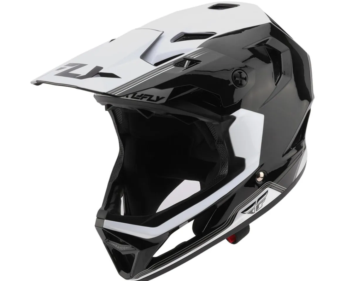 Fly Racing Helmets|Helmets|Rayce Repeat Full Face Helmet (Black/White) (L)