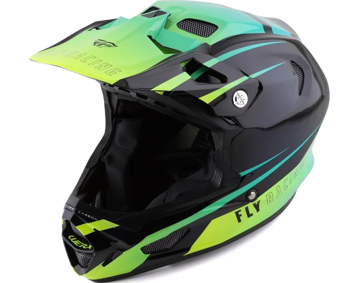 Fly Racing Helmets|Clothing Sale|Werx-R Carbon Full Face Helmet (Hi-Viz/Teal/Carbon) (Youth L)