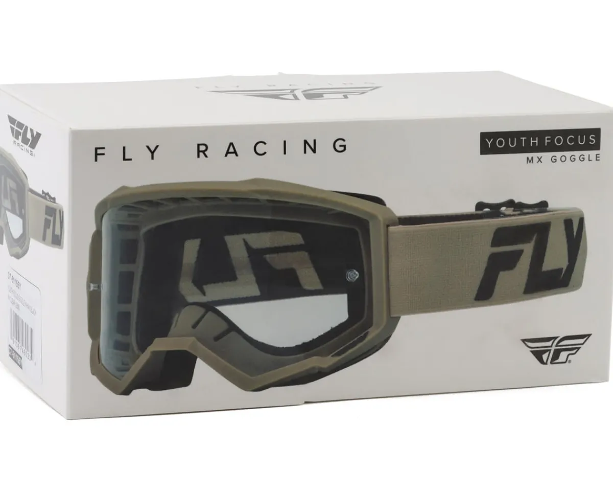 Fly Racing Sunglasses & Goggles|Youth & Kids|Youth Focus Goggles (Khaki/Black) (Clear Lens)