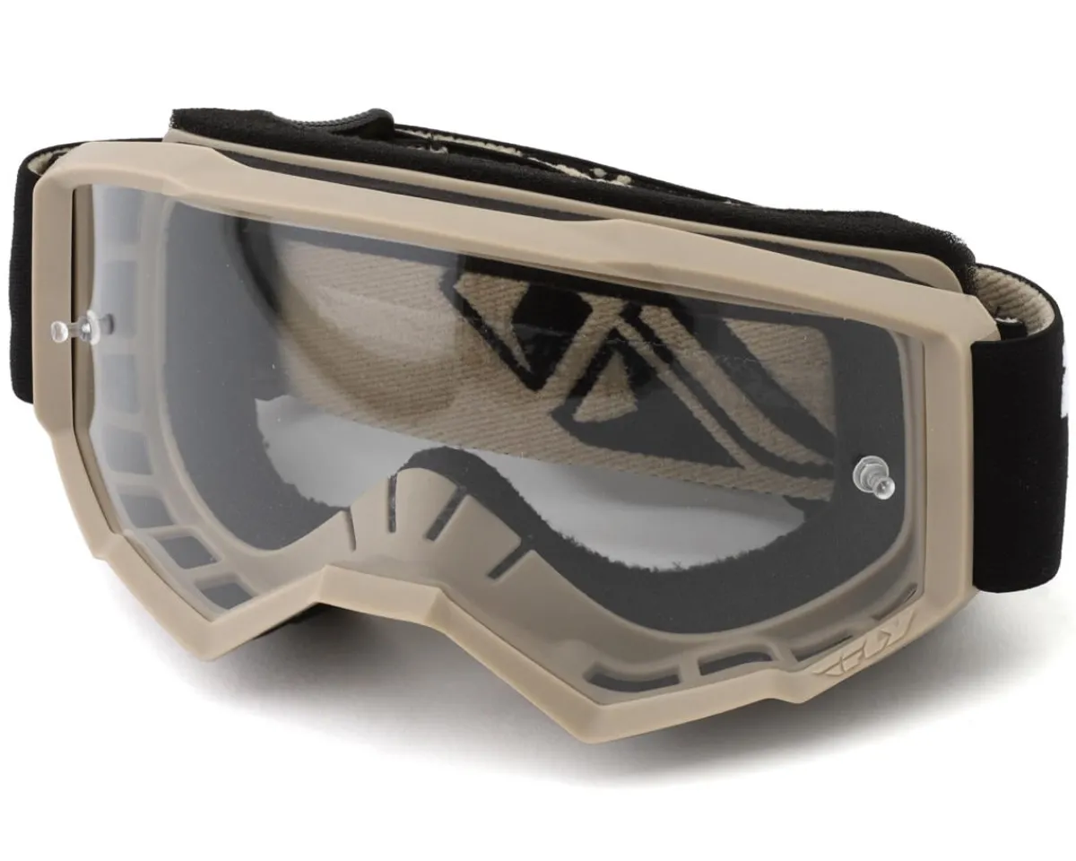 Fly Racing Sunglasses & Goggles|Youth & Kids|Youth Focus Goggles (Black/Khaki) (Clear Lens)