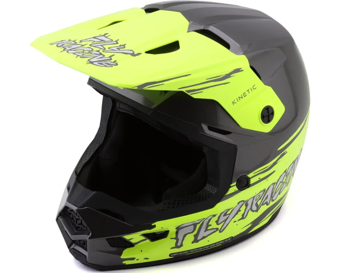 Fly Racing Helmets|Helmets|Youth Kinetic Surge Helmet (Grey/Hi-Vis) (Youth S)