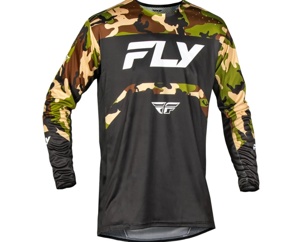 Fly Racing Clothing Sale|Jerseys|Youth Rayce Long Sleeve Jersey (Black/Camo) (Youth XL)