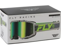 Fly Racing Sunglasses & Goggles|Youth Zone Goggles (Dark Grey/Hi-Vis) (Iridescent Green Mirror Lens)