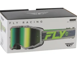 Fly Racing Clothing Sale|Sunglasses & Goggles|Zone Goggles (Dark Grey/Hi-Vis) (Iridescent Green Mirror Lens)