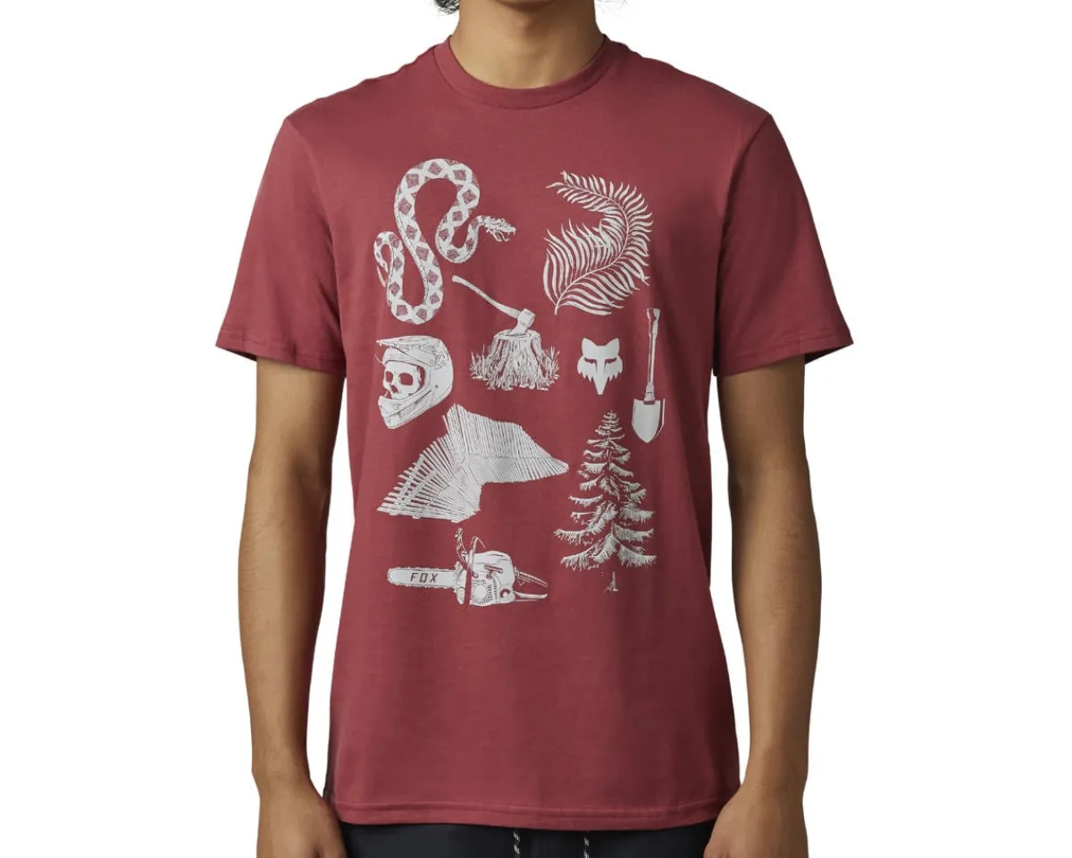 Fox Racing Clothing Sale|Casual Clothing|Track Beast Short Sleeve Premium Tee (Scarlet) (S)