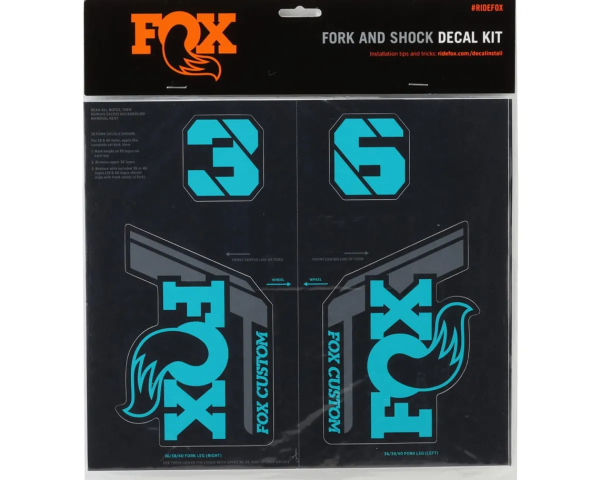 Fox Suspension Suspension|Custom Decal Kit (Turquoise) (All Models Except Step Casts)