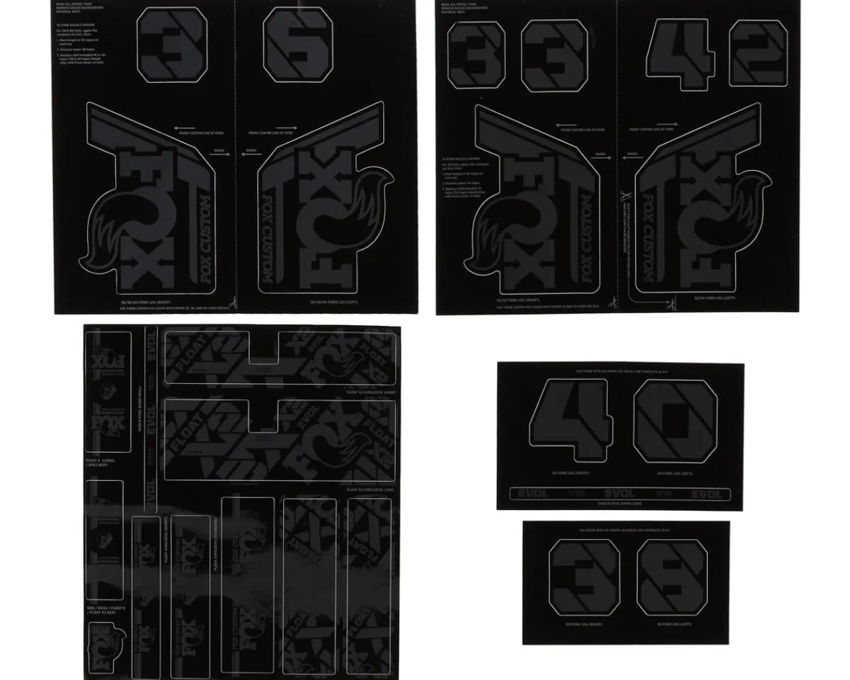 Fox Suspension Suspension|Custom Decal Kit (Stealth Black)