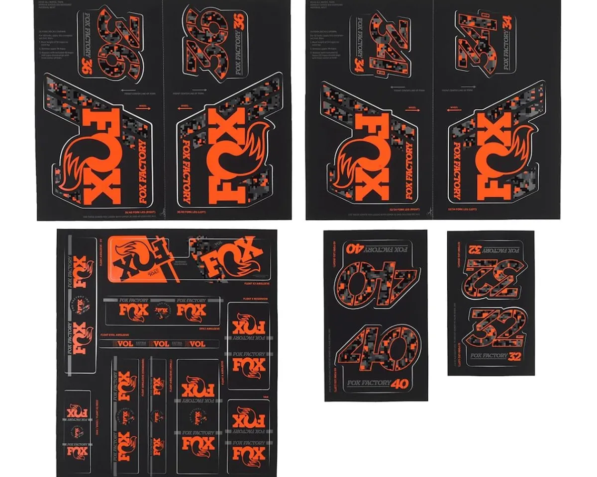 Fox Suspension Suspension|Heritage Decal Kit for Forks & Shocks (DigiCam) (All Models Except Step Casts)
