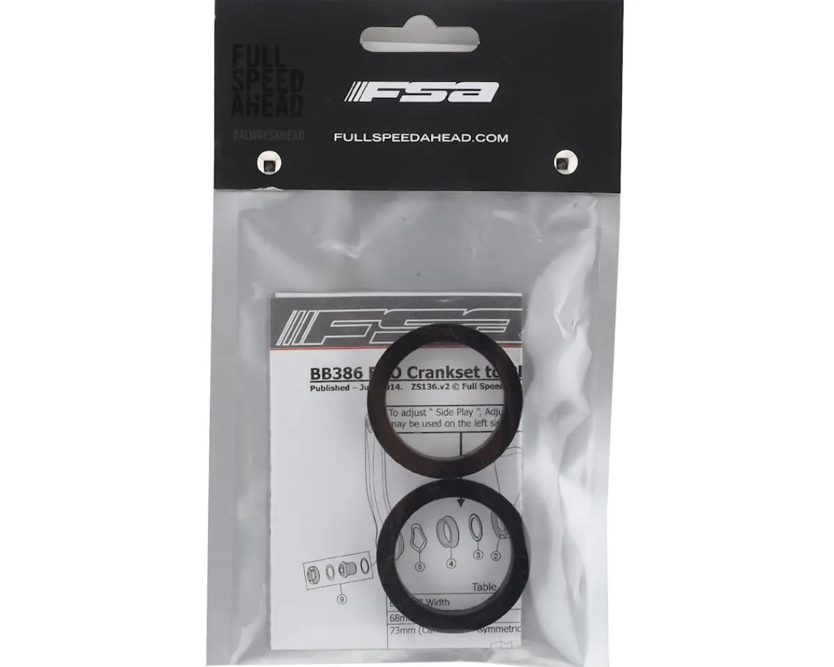 Full Speed Ahead Bottom Brackets & Parts|BB30/PF30 To 386 EVO Adapter (Black) (86.5mm)